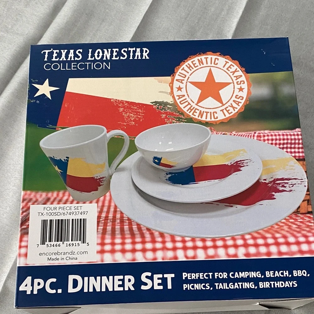 4pc Dinner Set - Red, Blue, Yellow